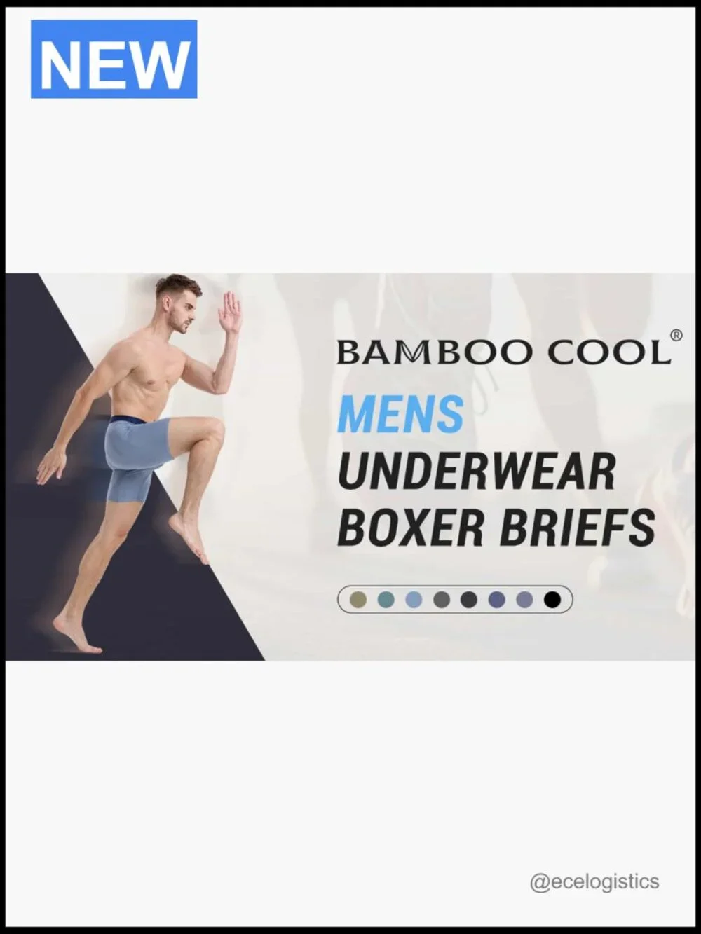 Men's Soft Bamboo Boxer Briefs 4-Pack Moisture Wicking No Ride Up